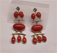 Orecchini Soprana Gioielleria Donna in Oro Corallo OG CORALLI PENDENTI BRILL - OG CORALLI PENDENTI BRILL